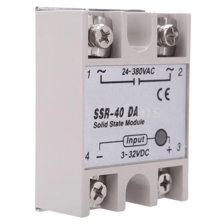 Горячая XD-4x 24 V-380 V 40A SSR-40 DA твердотельный релейный модуль для регулятора температуры белый