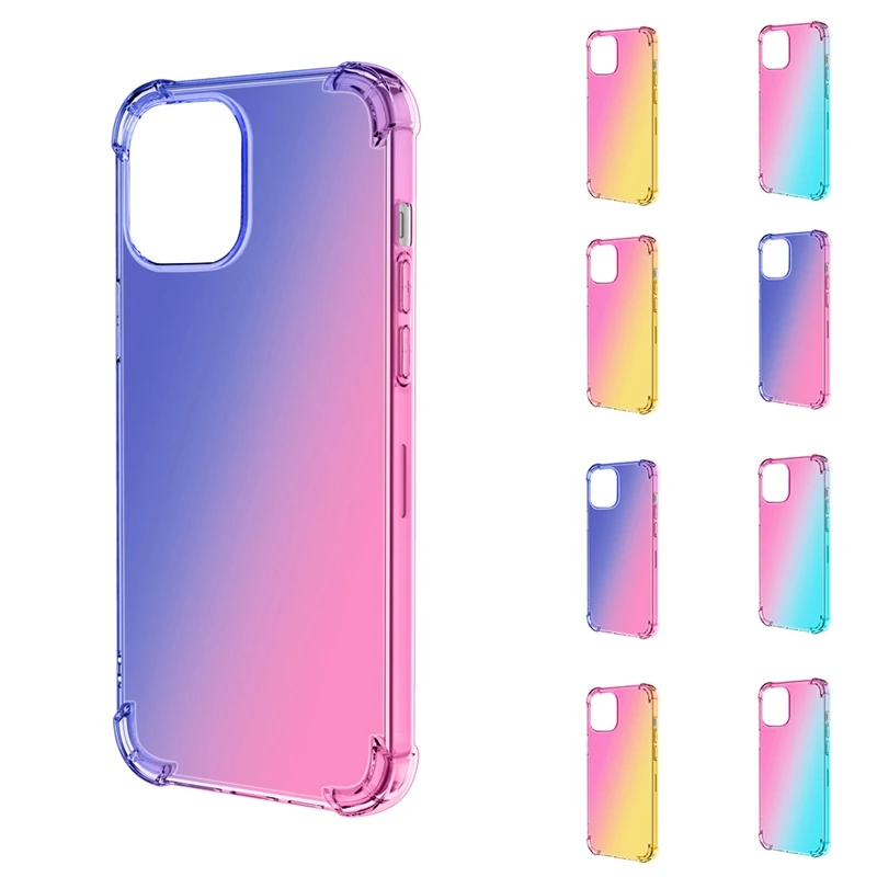 

Case for iPhone 12 Ultra Slim Double Color Gradient Soft Clear Transparen TPU Case Silicone