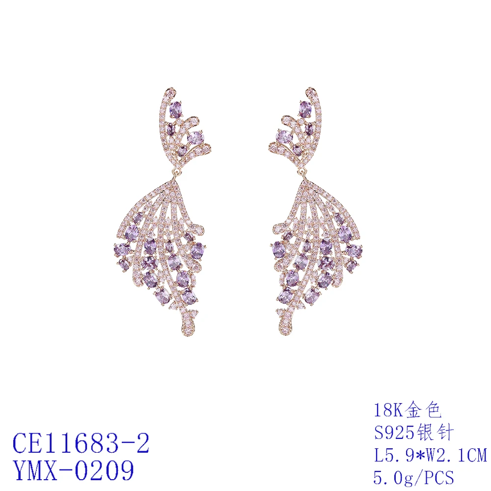 Trendy Cubic Zircon Earrings for Wedding,Bow CZ Dangle Earring for Women,Jewelry Accessories Gift CE11683