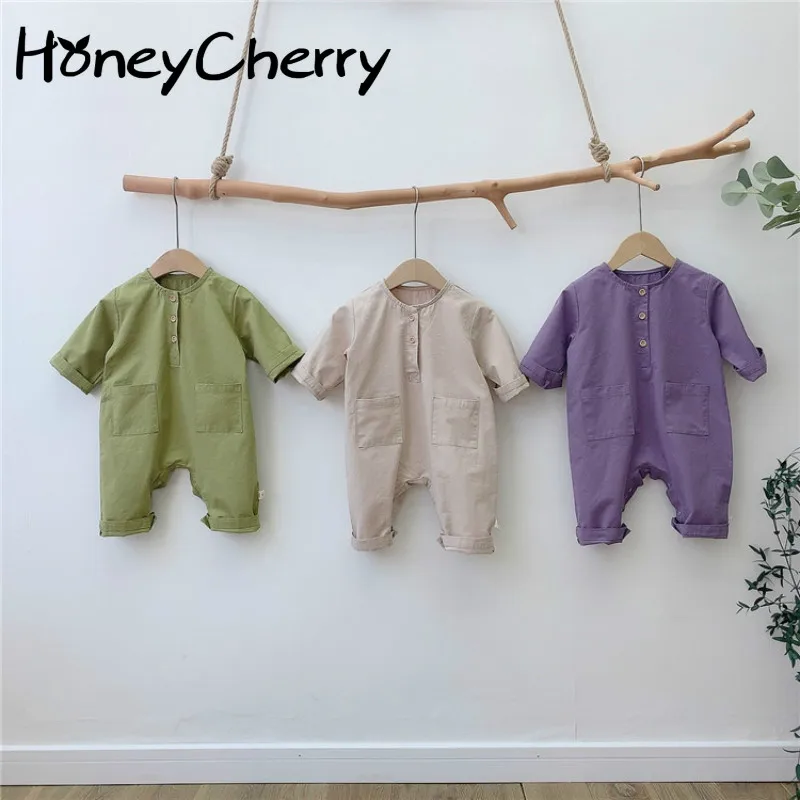 

2020 Korean Style Autumn New Baby Jumpsuit Newborn Baby's Romper out Long-Sleeve Jumpsuit