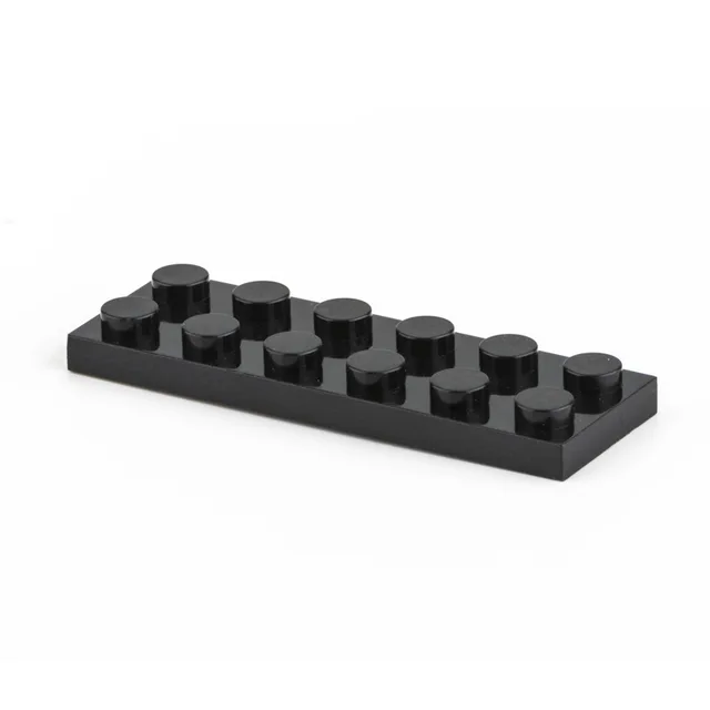 20pcs Bulk Small Particle 3795 MOC Building Block 2x6 Plate Low Brick Flat Accessories Building Block Castle Toys black