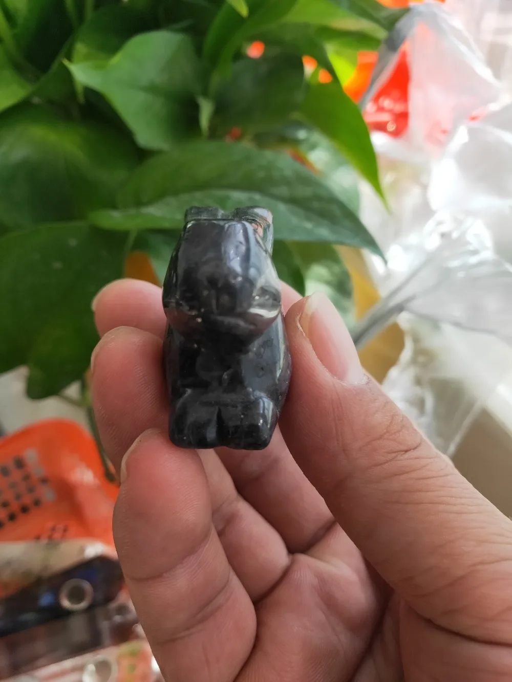 55 gсерый кошачий шпат милый кролик