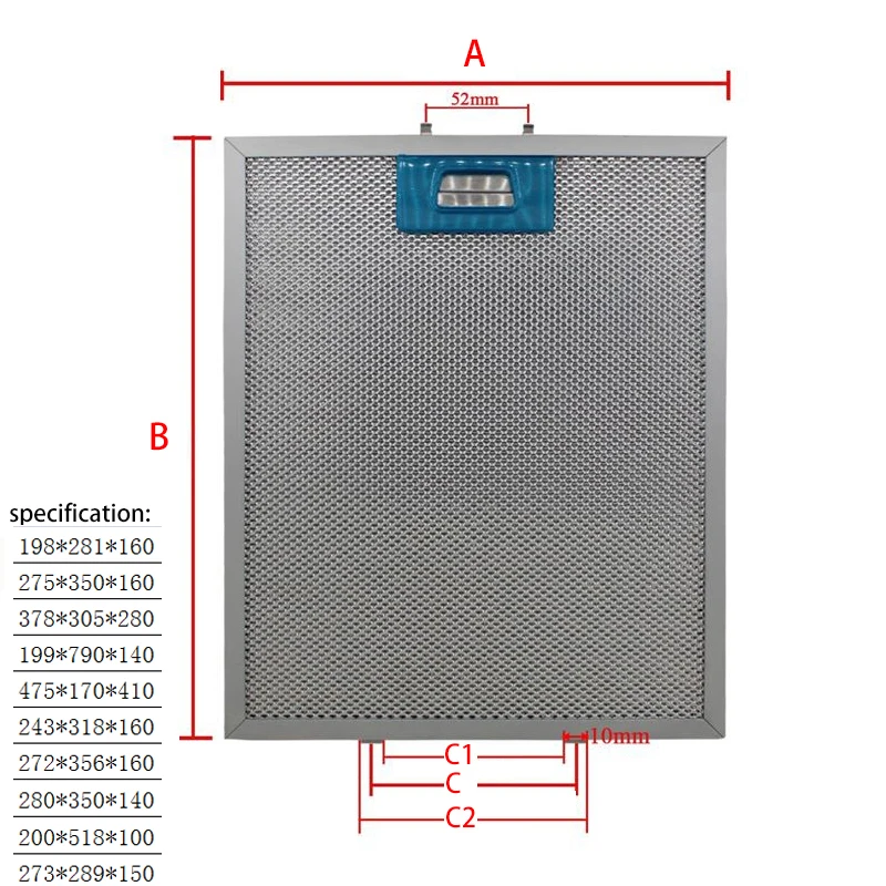 198X281 range hood filter Exhaust metal dust Cooker Hood Mesh Filter Metal Grease 275X350 378X305 199X790 | Инструменты