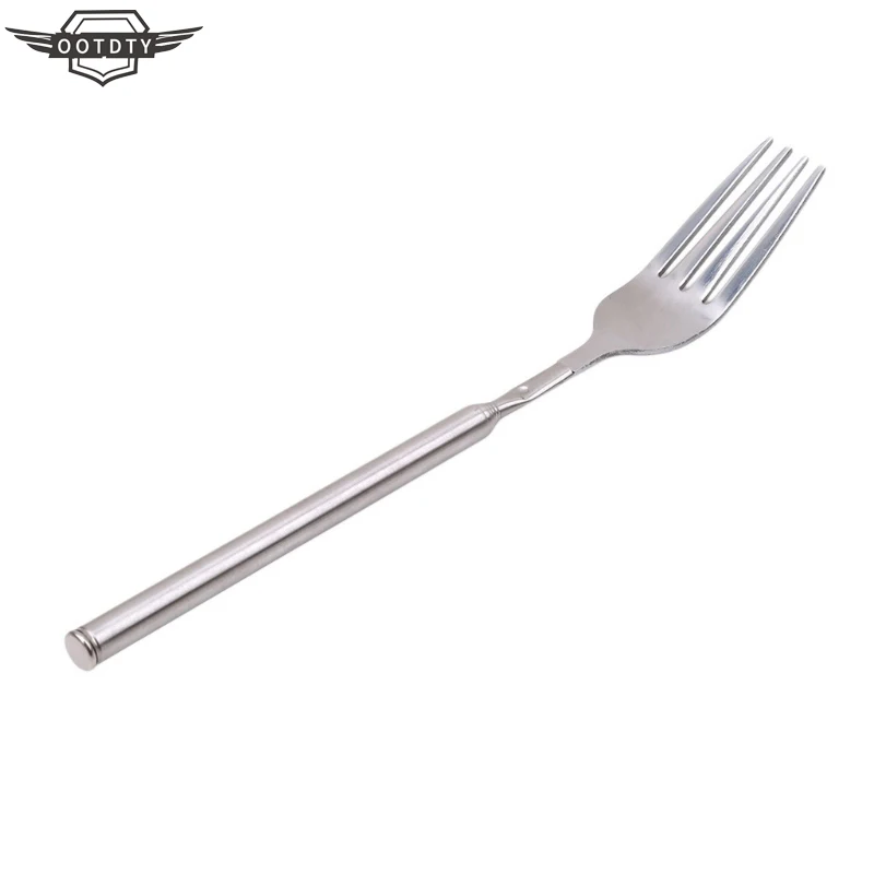 Bbq Telescopic Extendable Fork Dinner Fruit Dessert Long Handle Cutlery