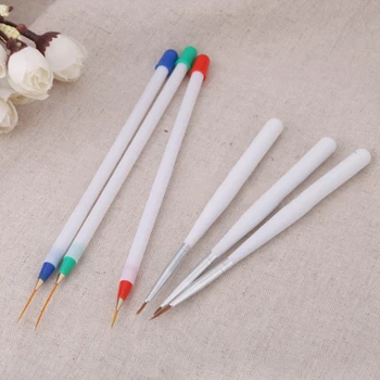 

Nail Art Brush Uv Gel Painting Dotting Pen Line Drawing Dotting Drill Pen Carving Tips Manicure Salon Tools 6Pcs/Set