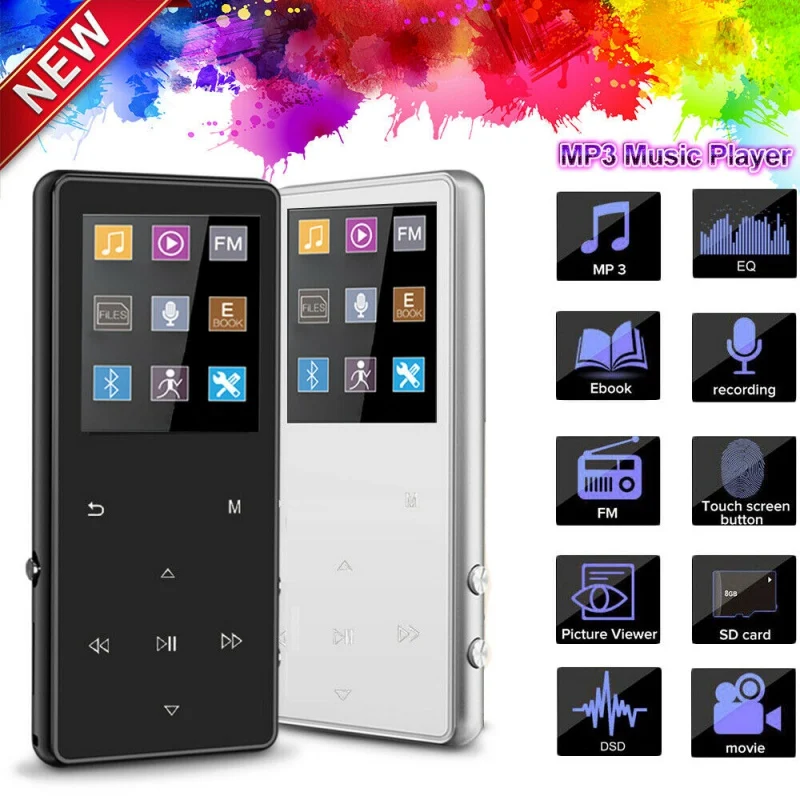 mp3-плеер с bluetooth-динамиком Встроенный 8 Гб 16 г HiFi портативный плеер с радио/FM/Электронная книга запись аудио mp3-плеер