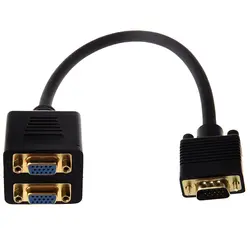 Видеоразветвитель: VGA (HD15) M to VGA (HD15) F X 2 (от 1 шт. до 2 мониторов)