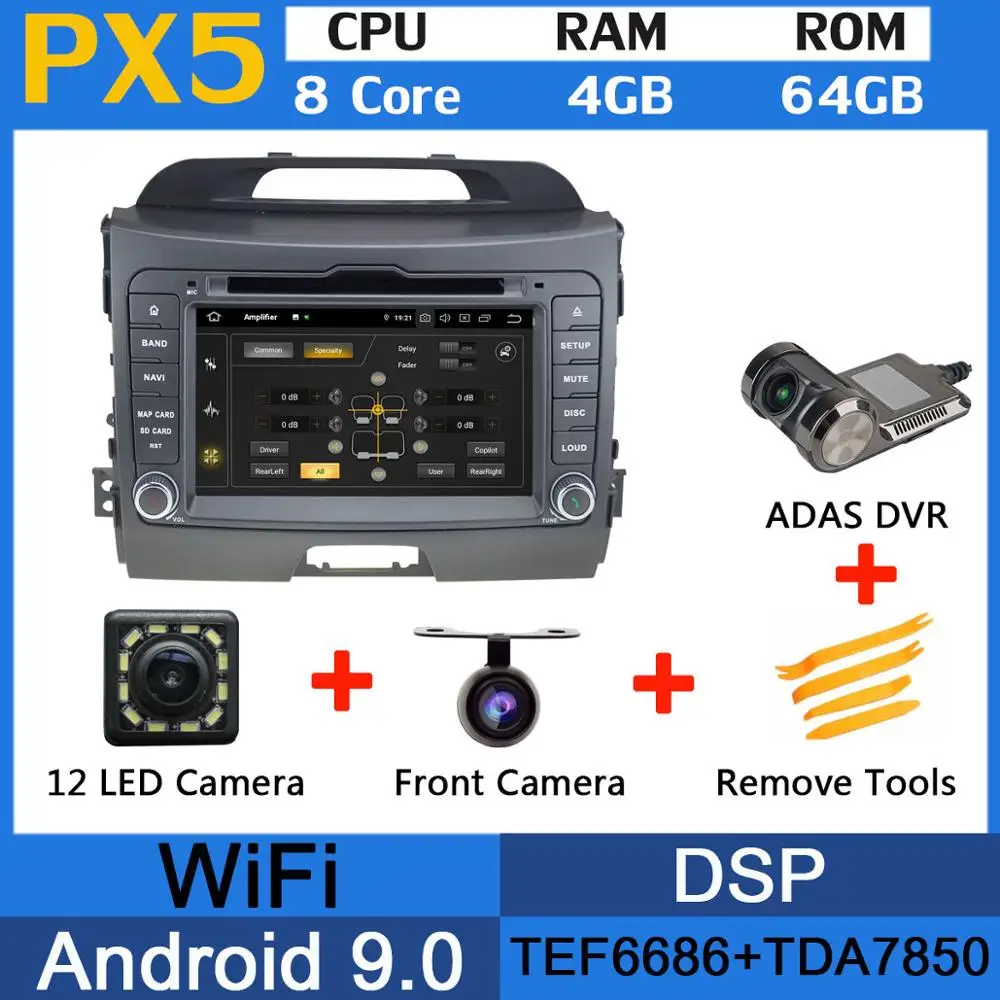 PX5-ADAS " Android 9,0 Восьмиядерный 5 USB порт Автомобильный dvd-плеер для Kia S порт возраст 2010 2011 2012 автомобильный Радио gps Мультимедиа DSP - Цвет: PX5-ADAS