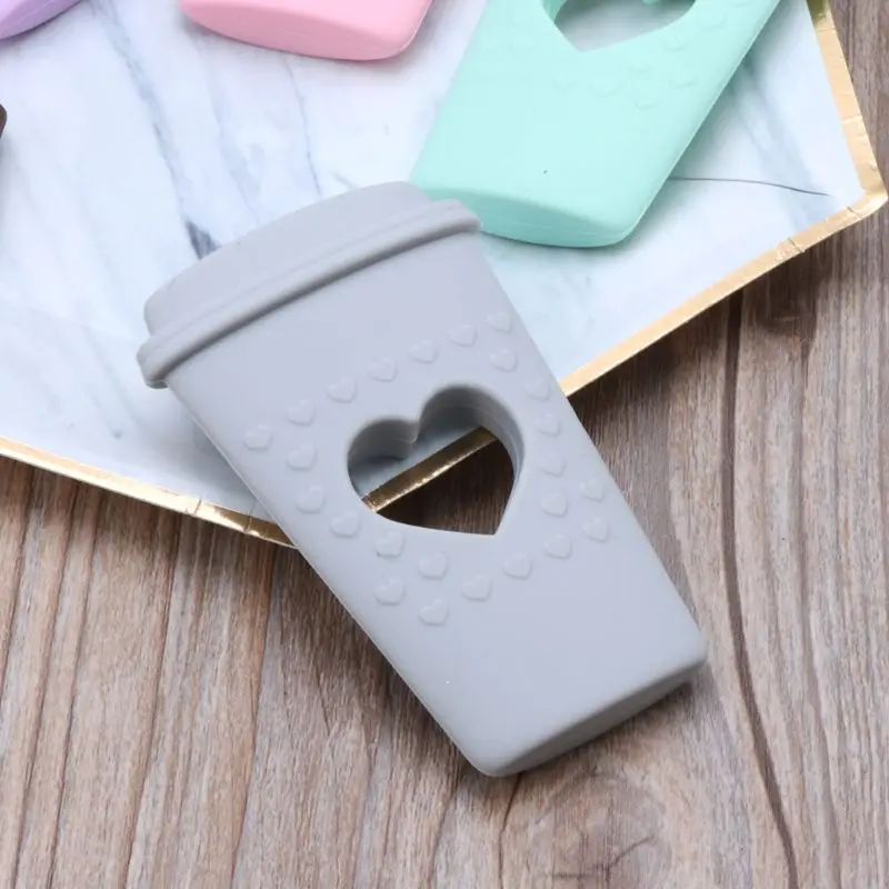 Кофейная чашка, силиконовый прорезыватель, BPA бесплатно, Силиконовые Детские Прорезыватели, бусины, сделай сам, детские зубы, игрушка в подарок