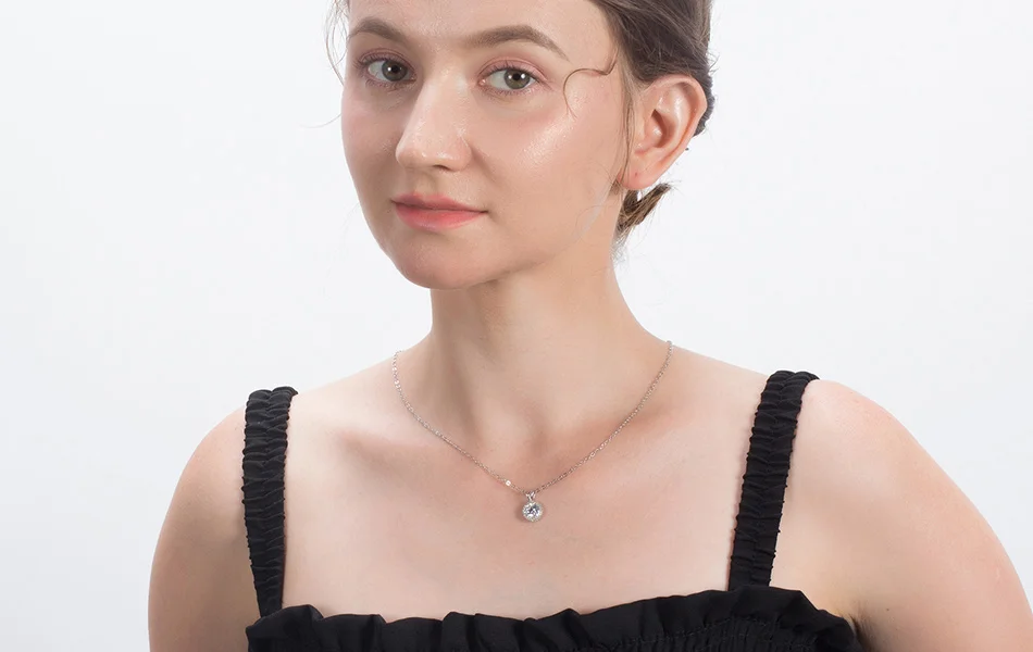 ORSA JEWELS, винтажная подвеска в виде цветка, Женское Ожерелье, натуральная 925 пробы, серебро, прозрачный, AAAA, циркон, нежный подарок, хорошее ювелирное изделие, SN215