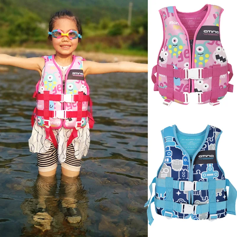 Kids Swim Float Vest Neoprene Swimming Jackets Toddler Boys Girls Buoyancy Swimwear Floatation Devices Learn-to-Swim 