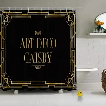 

Gatsby Art Deco Background Vector Durable Shower Curtain for Home Office,79''L x 72''W