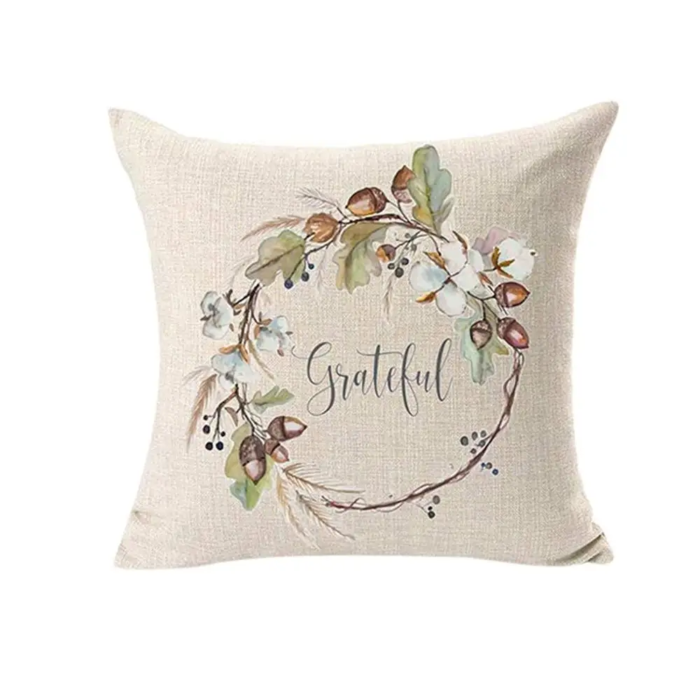 4pcs Christmas Pillowcase Xmas Print Linen Pillow Cases Room Throw Pillowcases 18x18inch Dakimakura Poszewka Dropshipping