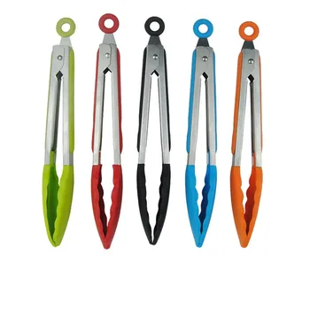 

Silicone Food Tong Stainless Steel Kitchen Tongs Silicone Non-slip Cooking Clip Clamp BBQ Salad Tools Grill Kitchen Accessories