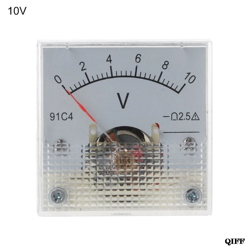 91C4 DC Вольтметр аналоговый Панель Напряжение цифровая высокая температура указатель Тип 3/5/10/15/20/30/50/100/150/250V - Цвет: 10V