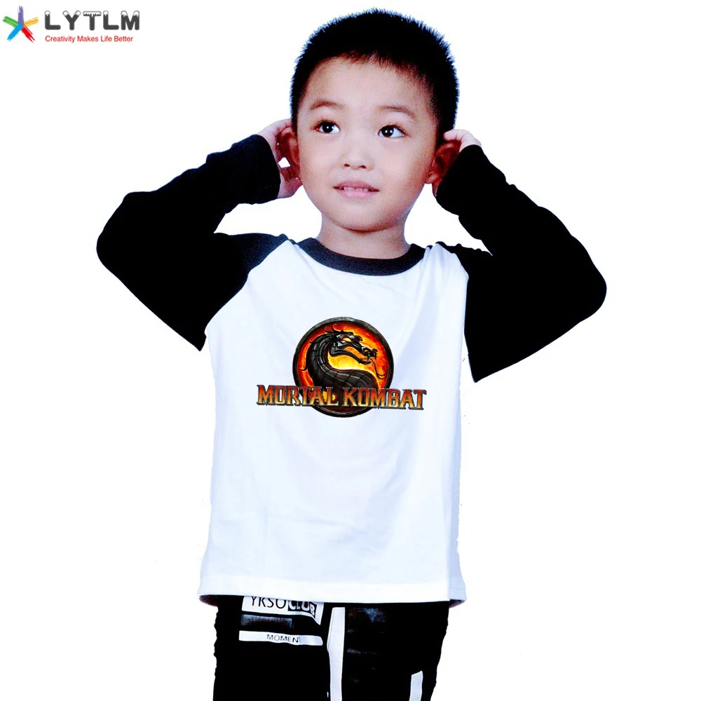 Футболка LYTLM Mortal Kombat для мальчиков футболки с длинными рукавами маленьких и