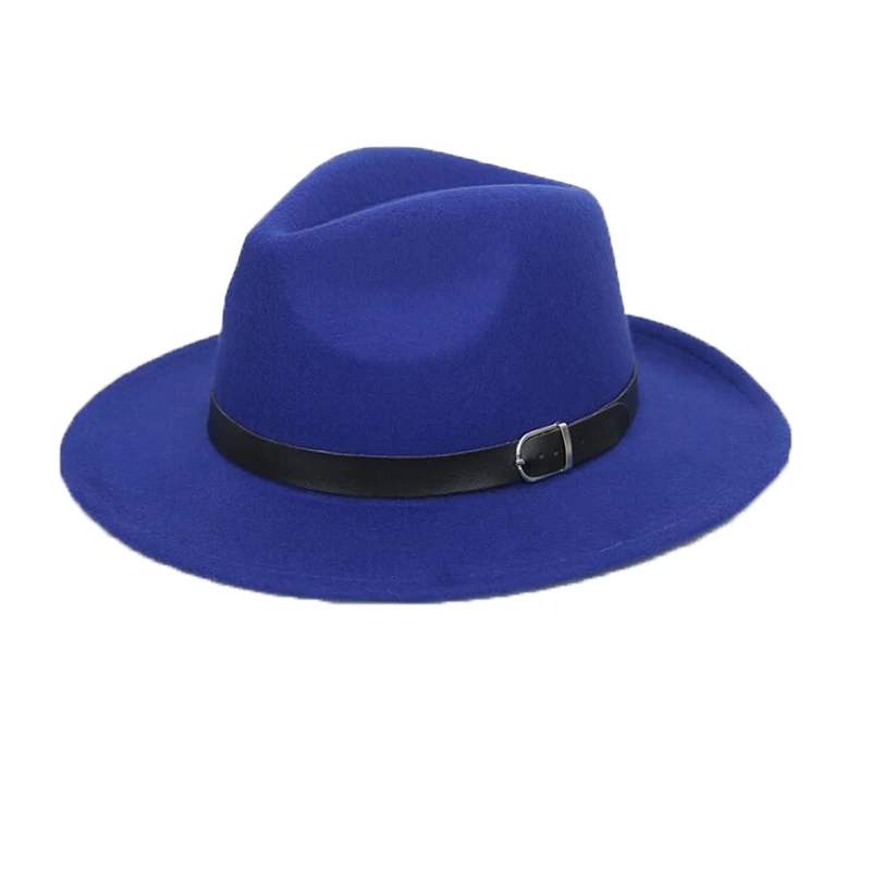 Royal Blue Модная унисекс бейсболка с меховым помпоном топ шляпа Женская Мужская мода джаз шляпа Шерстяная Смесь шапка Уличная Повседневная шапка - Цвет: Royal Blue