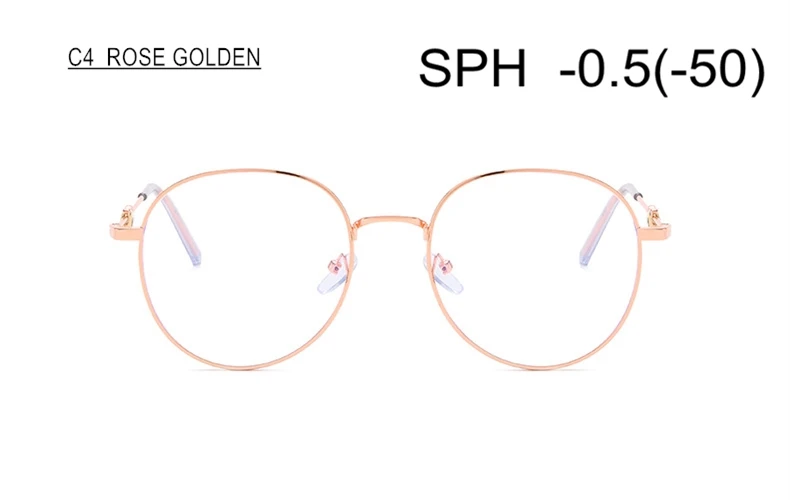 SWOKENCE очки по рецепту для близорукости SPH-0,5 до-6,0 для женщин и мужчин элегантная оправа из сплава с пандой очки для близоруких F124 - Цвет оправы: C4 (-0.5)