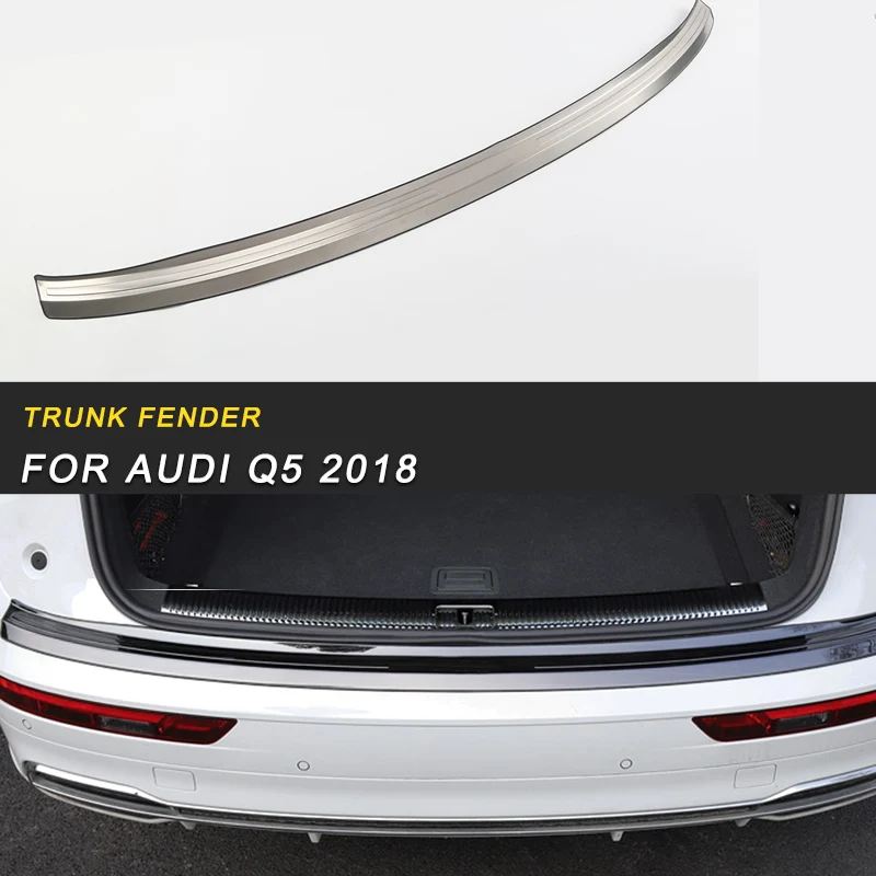 

Rear Bumper Trunk Pad Fender Decoration Chrome Sticker Frame Trim Cover Exterior Accessories for Audi Q5 FY 2018 Car
