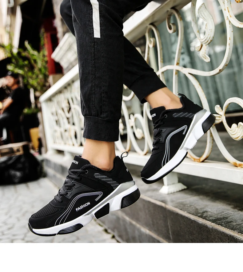 men boots couple men's winter warm snow boots mens fur plush high top ankle boots sneakers Walking Footwear Casual work shoes 48