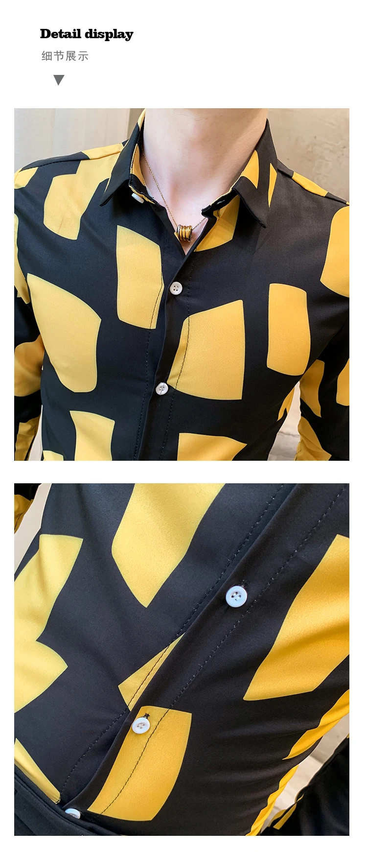 Irregular pattern printed shirt men's self-cultivation social club shirt fashion streets clothing men long-sleeved tuxedo shirt