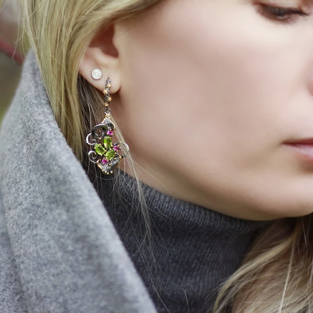 Olivine dangle earrings (4)