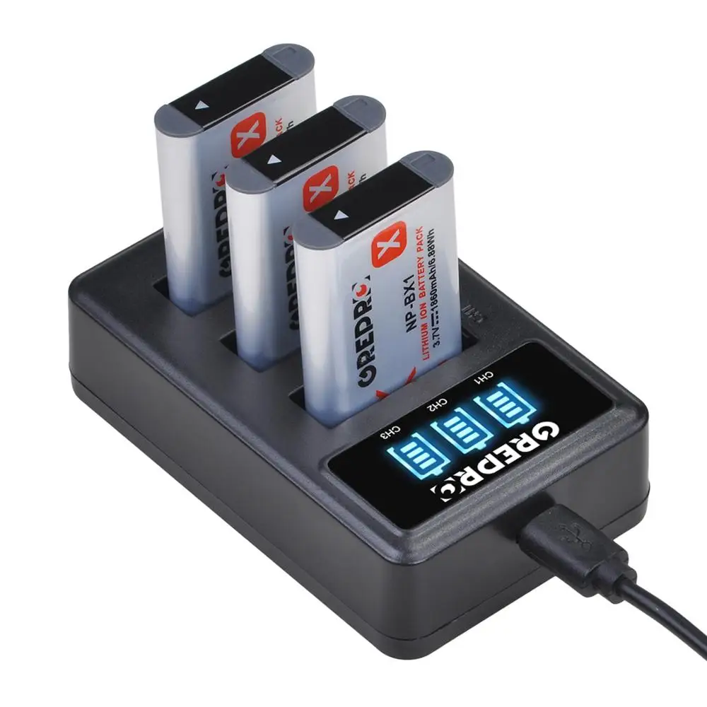 

1860mAh Battery Pack with NP-BX1 Charger for Sony NP-BX1, NP BX1 Battery, HX300 HX400 HX50 HX60 GWP88 AS15 WX350 DSC RX1 RX100