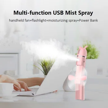 

Multi-function USB Sprayer Facial Nebulizer Nano Mist Moisturizing Skin Care Handheld Fan Flashlight Power Bank Beauty Instrumen