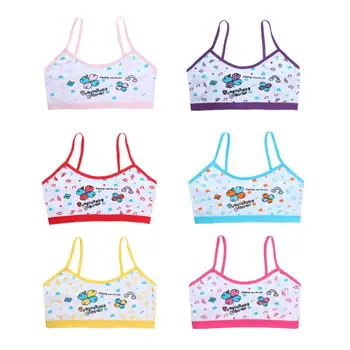 

Girls Bra Underwear Lingerie Kids Teens Teenage Young Adolescente 8-14Years Student Cotton Cartoon Print Undewear Tops