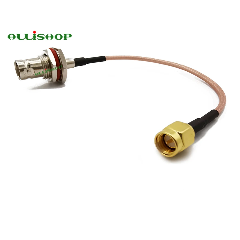 ALLISHOP Радиочастотный кабель SMA штепсельная Вилка для BNC Female Bulkhead RG316D двойной