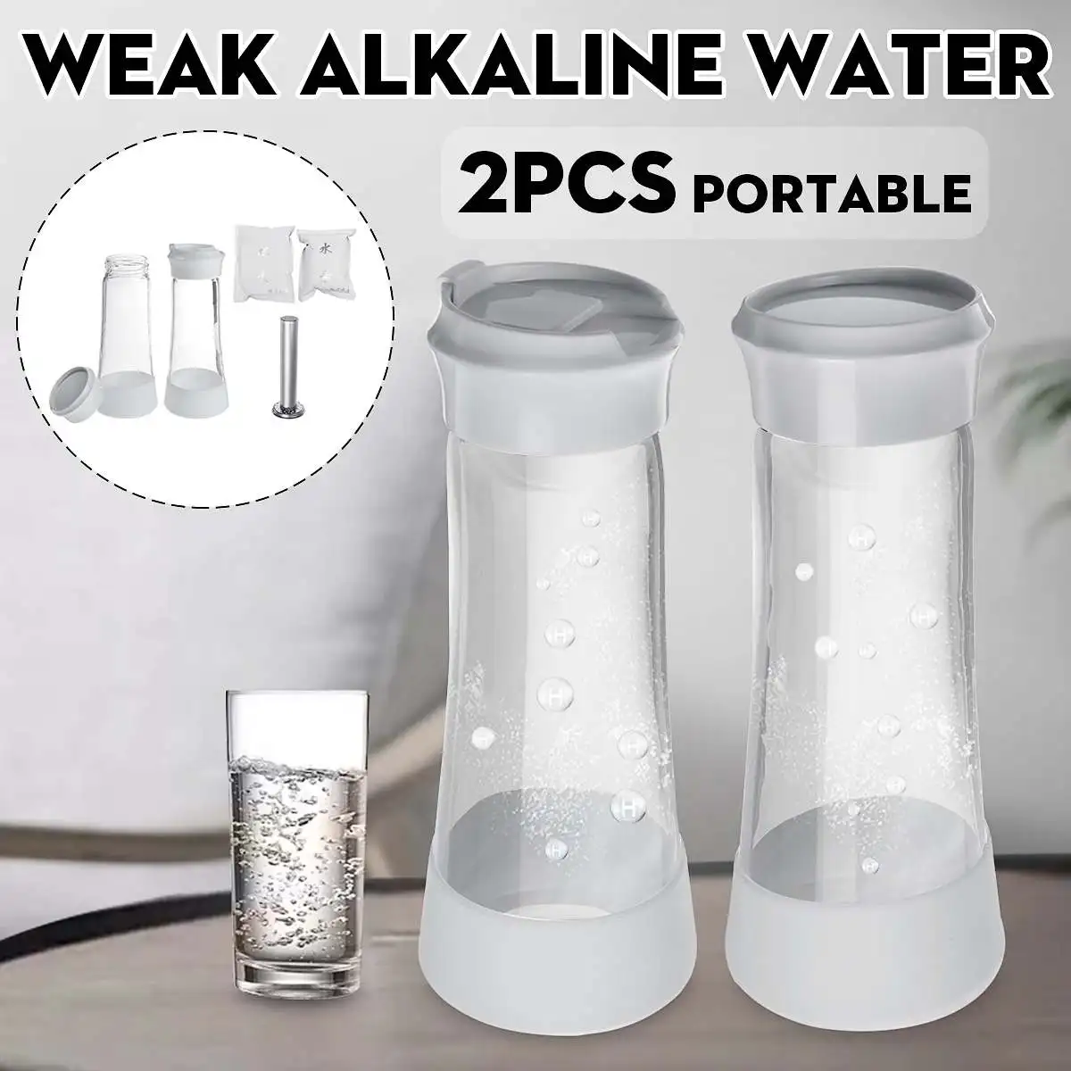 

2Pcs 400ml Hydrogen-Rich Generator Water Ionizer Bottle Seperate H2 and O2 High Pure-hydrogen bottle /cup Use Ionizer Anti-Aging