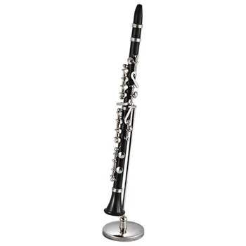

Miniature Clarinet with Stand and Case Mini Musical Instrument Mini Clarinet Miniature Model Christmas Ornament