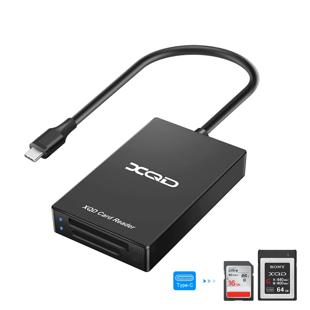 Rocketek CR311C type-C USB 3,0 SD XQD устройство для чтения карт памяти высокоскоростной считыватель карт для Windows XP/Vista/7/8/8,1/10