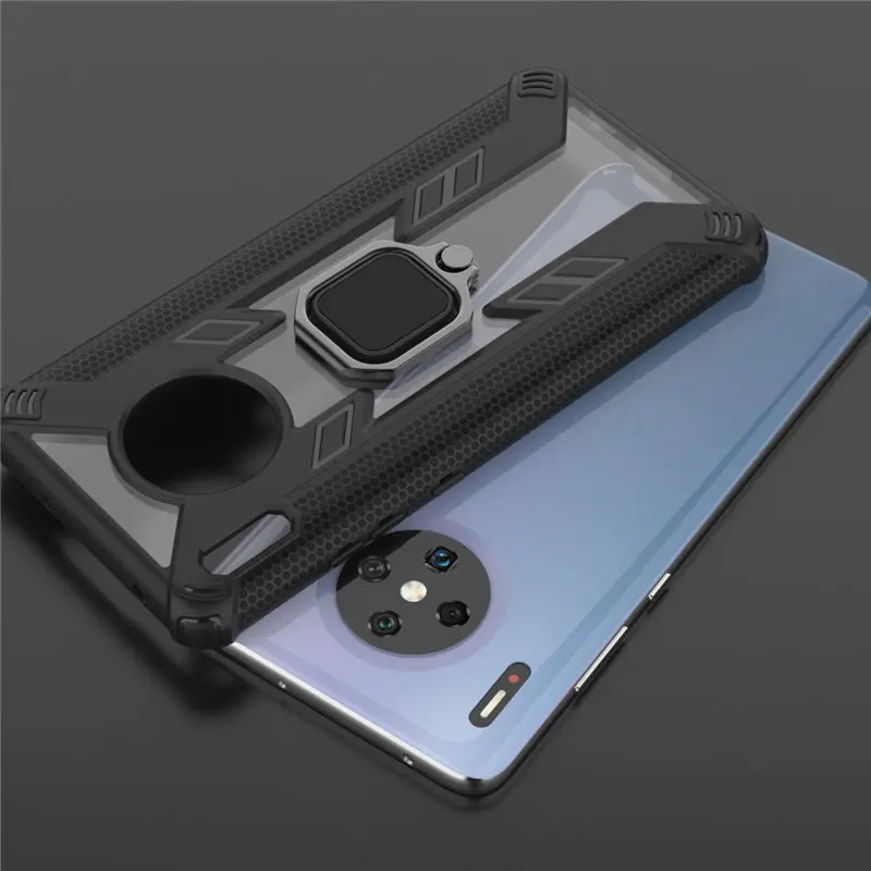 50 шт./лот противоударный Прозрачный чехол для телефона huawei P30 Lite Nova 4e mate 20 Pro mate 20X автомобильный держатель с кольцом-подставкой