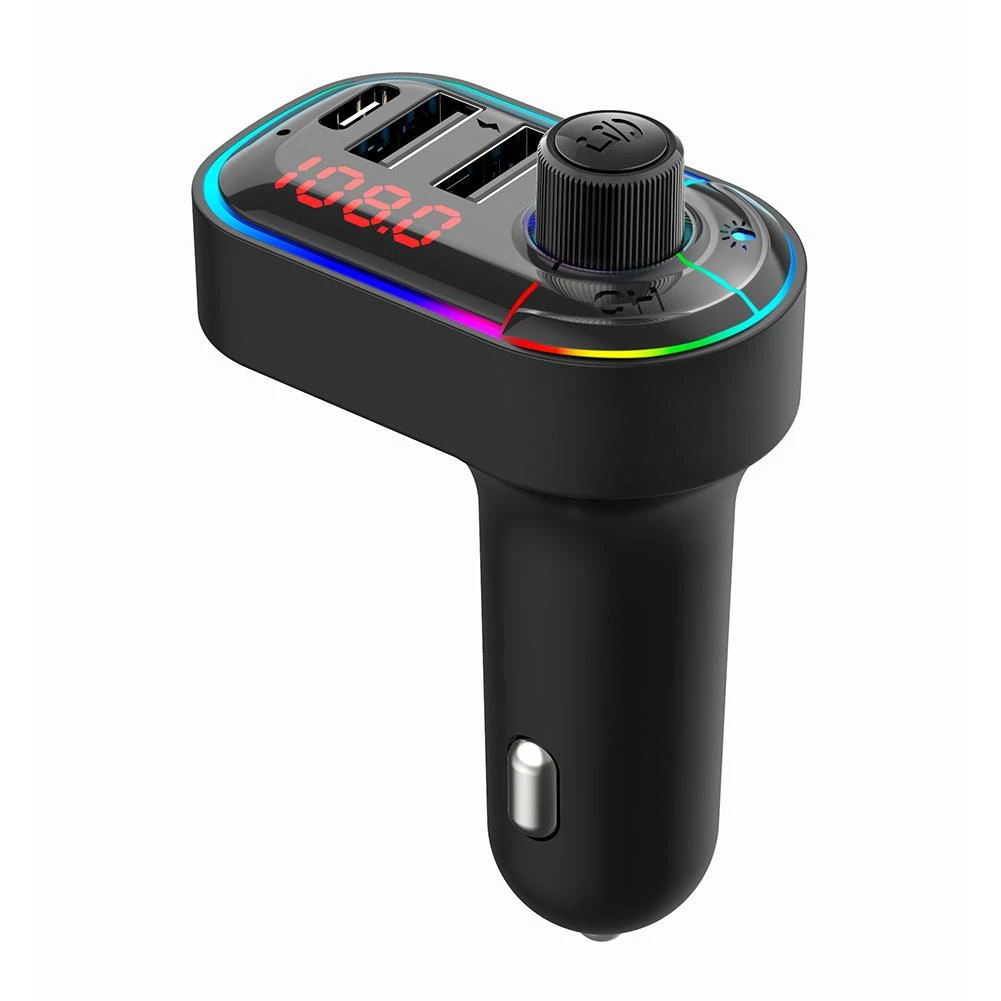 2 USB Ports Car Charger Gray Bluetooth FM Transmitter for Car Vproof in-Car Wireless Radio Adapter Music Player Car Kit W Blue Circle Ambient Light Hands Free Calls Support TF Card & USB Drive 1-T25-G 2 USB Ports Car Charger Gray Bluetooth FM Transmitter for Car Vproof in-Car Wireless Radio Adapter Music Player Car Kit W Blue Circle Ambient Light Hands Free Calls Support TF Card & USB Drive 1-T25-G