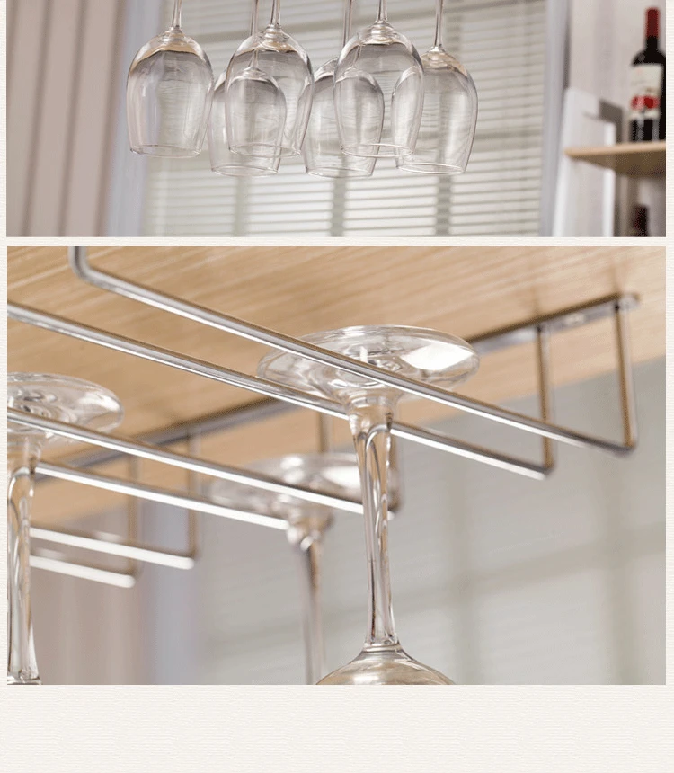 27/34CM four rows Metal Wine glass holder Hanging Drinking Glasses for Home Storage Bar hanging cup holder