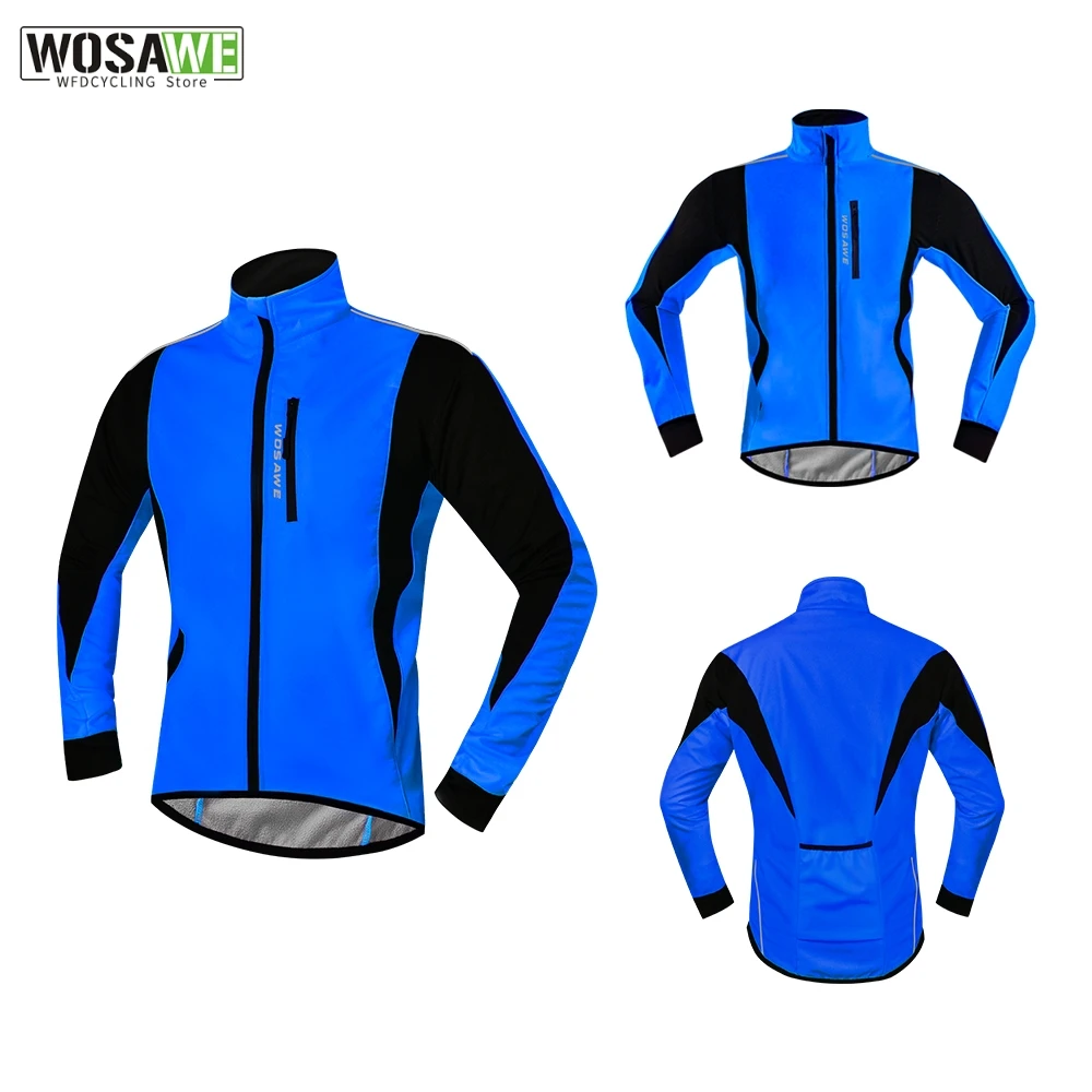 WOSAWE Bicycle Men's Jacket Winter Windproof Cycling Jacket Fleece Warm Riding Outdoor Running Sports Hiking cycling jacket cycling clothes