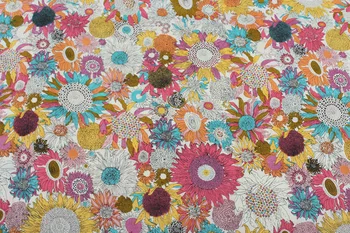

Retro chrysanthemum Sunflower Sewing Cotton poplin fabric DIY Handmade Material Sewing Fabric Patchwork 140*50cm