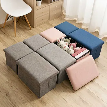 

Foliding Storage Box Bin Household Stool Sundries Clothes Organizer Shoes Stool Snacks Toys Storage Container Closet Organizer