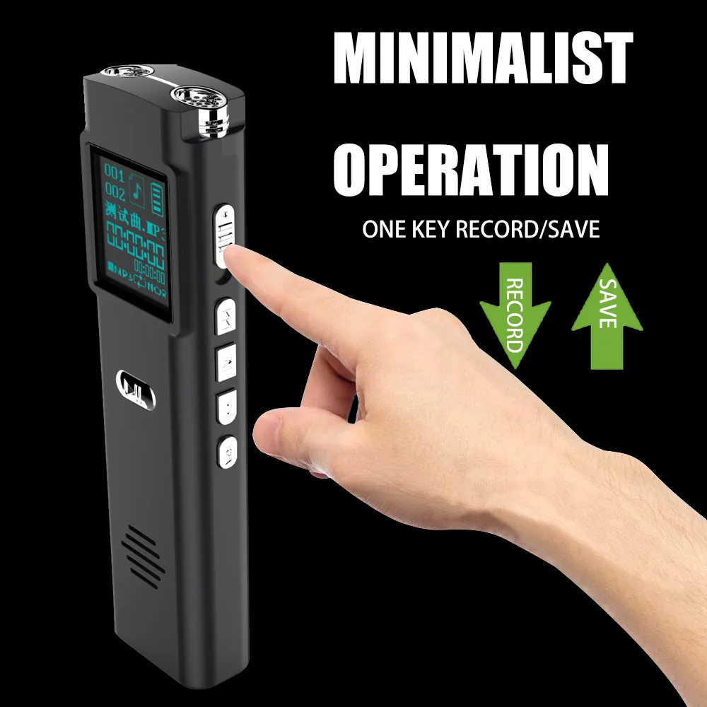 16 Гб цифровой Аудио Диктофон перезаряжаемый Диктофон Телефон MP3-плеер 7,23