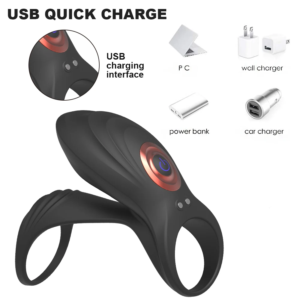 Anneaux Doubles Noir - Anneau Pénien Pour Homme, Retarde L'éjaculation, érection, Sex Shop