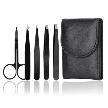 

5pcs Stainless Steel Eyebrow Tweezers Scissors Travel Shaping Grooming Tool NEW