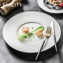 FANCITY – assiette à Steak et Dessert Simple, style nordique, ensemble d'assiettes à dîner, style occidental français, créatif, café