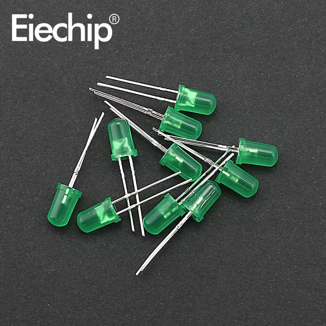 100pcs/200pcs 3mm 5mm LED Diode Assorted Kit White Green Red Blue Yellow Orange F3 F5 Leds Light Emitting Diodes electronic kit 5mm-green-100pcs