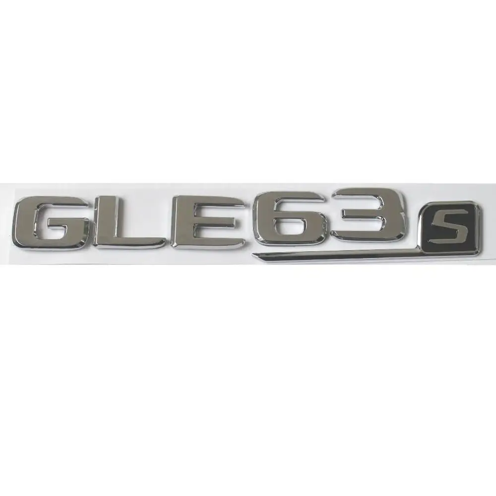 Shiny silver Плоские хромированные буквы для GLE63s эмблемы значки багажника для Mercedes Benz GLE63 AMG S - Цвет: Shiny silver