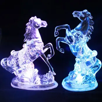 

LED Light Home Party Decoration Lamps Wedding Holidays Children Gift Toy Light Acrylic Horse Night Light 7 Colors Changing