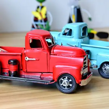 

Vintage Metal Truck Model with Movable Wheel Christmas Table Decor Kids Gift Toy