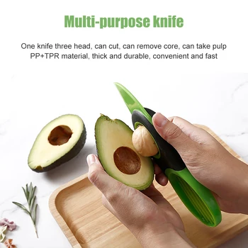 

3 In 1 Avocado Slicer Peeler Cutter Fruit Peeler Peeler Scoop Separator Tool Plastic Knife Vegetable Tools Slicer Kitchen Gadget