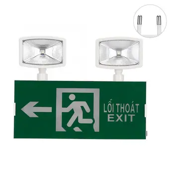 

LED Emergency Exit Sign Evacuation Indicator Light with Vietnamese English 220V EU Plug LED Emergency Exit