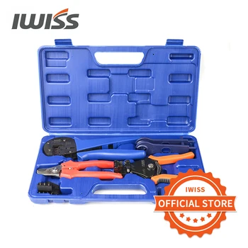 

IWISS Solar Crimping Tool Kit with Wire Cable Cutter,Stripper,MC3 Crimper Connectors Assembly Tool Solar PV Panel set